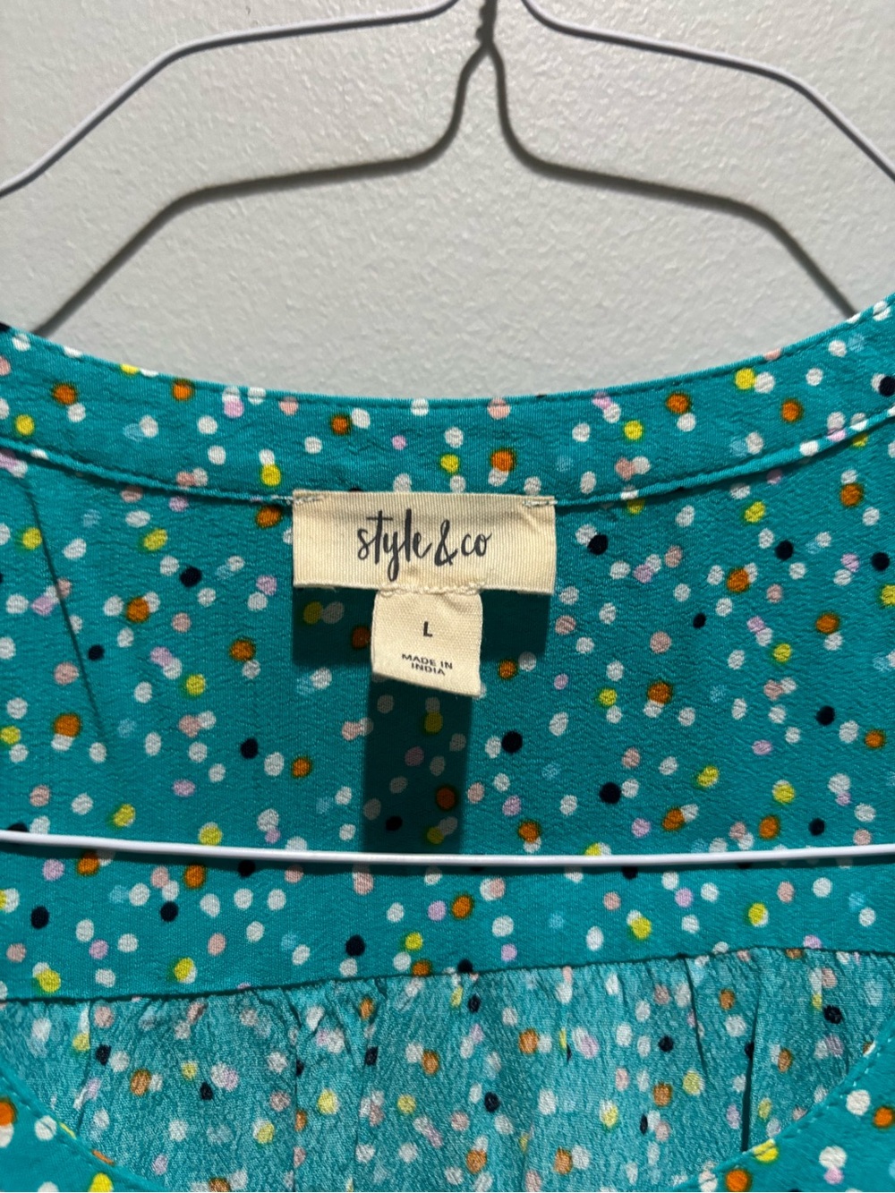 Style & Co Women’s Top Large Turquoise